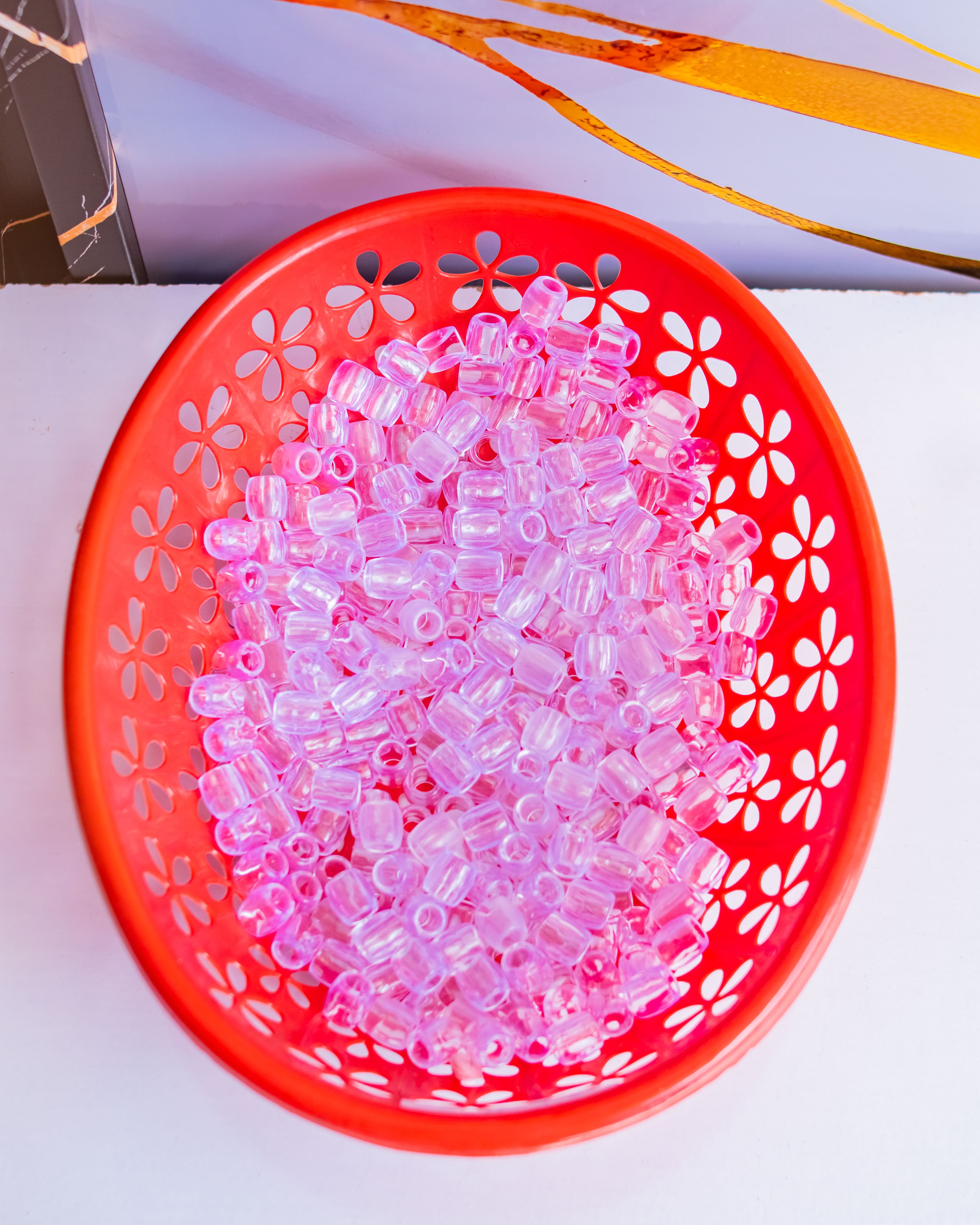 Large transparent beads